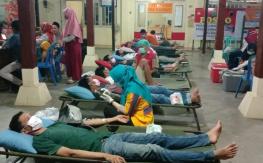 Masyarakat Mayong Lor Melakukan Aksi Donor Darah Dibulan puasa