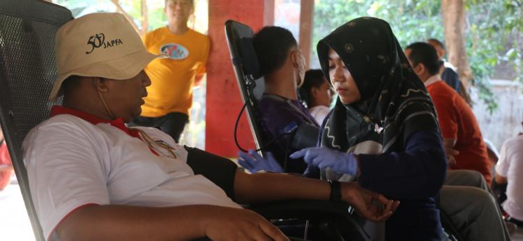 Kolaborasi HUT Korpri dan Dharma Wanita Persatuan Sumbang Puluhan Kantong Darah