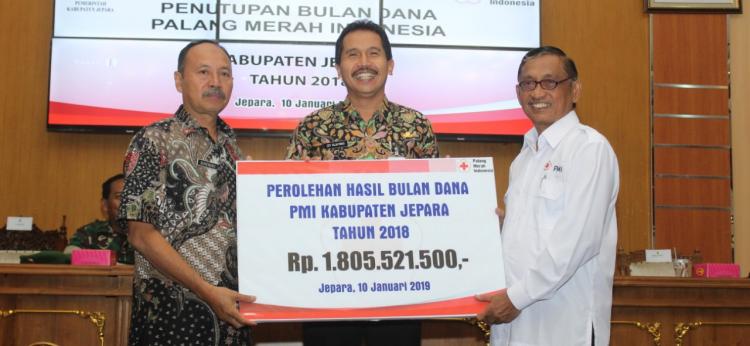 Tutup Tahun 2018, Bulan Dana PMI Kabupaten Jepara Naik 25,3 Persen